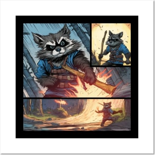 Street Cats need your Support - Vintage Raccoon Comic Cartoon Sticker T-shirt Posters and Art